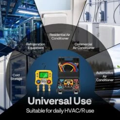 Digital HVAC Manifold Gauge Set With R134a R1234YF Quick Couplers And Can Taps 13 Digital HVAC Manifold Gauge Set With R134a R1234YF Quick Couplers And Can Taps -Fire Place Store vivohome hvac tools vh1748 44 1000