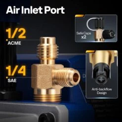 110V 1/2 HP 5CFM Dual Stage HVAC Vacuum Pump And AC Manifold Gauge Kit 11 110V 1/2 HP 5CFM Dual Stage HVAC Vacuum Pump And AC Manifold Gauge Kit -Fire Place Store vivohome hvac tools vh1753 44 1000