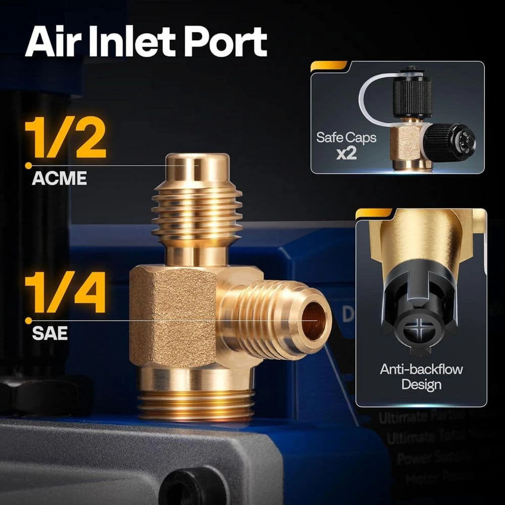 110V 1/2 HP 5CFM Dual Stage HVAC Vacuum Pump And AC Manifold Gauge Kit 5 110V 1/2 HP 5CFM Dual Stage HVAC Vacuum Pump And AC Manifold Gauge Kit - Image 5