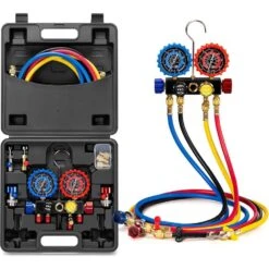 Automotive 4-Way Manifold Gauge Set, Compatible With A1 And A2L Refrigerants