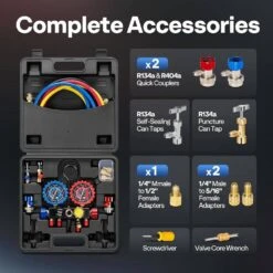 Automotive 4-Way Manifold Gauge Set, Compatible With A1 And A2L Refrigerants -Fire Place Store vivohome hvac tools vh1771 fa 1000