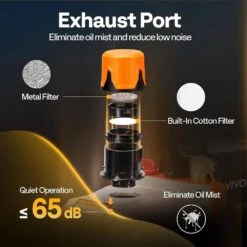 3/4 HP 7. 2CFM 2 Stage HVAC Vacuum Pump And 4 Way Manifold Gauge Kit With 5 Ft. Hoses For R134a R12 R22 R502 R410a -Fire Place Store vivohome hvac tools vh1784 1f 1000