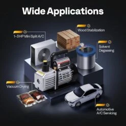 4.5 CFM 1/3 HP 110V Single Stage HVAC Vacuum Pump For R134a R12 R22 R502 R410a Systems -Fire Place Store vivohome hvac tools vh1807 fa 1000