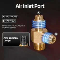 110-Volt 1/4 HP 3.5 CFM Single Stage Rotary Vane Red Air Vacuum Pump Kit With AC Manifold Gauge 9 110-Volt 1/4 HP 3.5 CFM Single Stage Rotary Vane Red Air Vacuum Pump Kit With AC Manifold Gauge -Fire Place Store vivohome hvac tools vh259 re 4f 1000