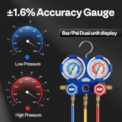 110-Volt 1/4 HP 3.5 CFM Single Stage Rotary Vane Red Air Vacuum Pump Kit With AC Manifold Gauge 12 110-Volt 1/4 HP 3.5 CFM Single Stage Rotary Vane Red Air Vacuum Pump Kit With AC Manifold Gauge -Fire Place Store vivohome hvac tools vh259 re fa 1000