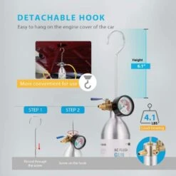 AC Flush Kit Air Conditioning Flushing Gun With Barometer -Fire Place Store vivohome hvac tools vh658 4f 1000