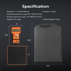 220 Lbs. Capacity High Precision Electronic Digital Weight Scale With Case In Orange -Fire Place Store vivohome hvac tools wal vh104us or 76 1000