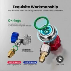 HVAC R134a Refrigerant Quick Coupler Adapter Kit With Adjustable High Low Connector Conversion -Fire Place Store vivohome hvac tools wal vh1129us 4f 1000