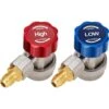 HVAC R134a Refrigerant Quick Coupler Adapter Kit With Adjustable High Low Connector Conversion