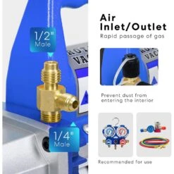 110-Volt 1/3 HP 4.5 CFM Single Stage Rotary Vane Air Vacuum Pump With Oil Bottle 10 110-Volt 1/3 HP 4.5 CFM Single Stage Rotary Vane Air Vacuum Pump With Oil Bottle -Fire Place Store vivohome hvac tools wal vh1130us 1f 1000