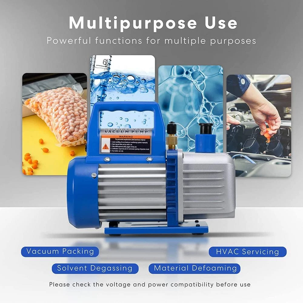 110-Volt 1/3 HP 4.5 CFM Single Stage Rotary Vane Air Vacuum Pump With Oil Bottle 6 110-Volt 1/3 HP 4.5 CFM Single Stage Rotary Vane Air Vacuum Pump With Oil Bottle - Image 6