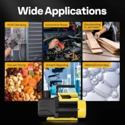 110-Volt 1/2 HP 5 CFM Dual Stage Rotary Vane Air Vacuum Pump 11 110-Volt 1/2 HP 5 CFM Dual Stage Rotary Vane Air Vacuum Pump -Fire Place Store vivohome hvac tools wal vh1158us 44 1000