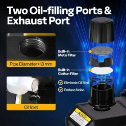 110-Volt 1/2 HP 5 CFM Dual Stage Rotary Vane Air Vacuum Pump 13 110-Volt 1/2 HP 5 CFM Dual Stage Rotary Vane Air Vacuum Pump -Fire Place Store vivohome hvac tools wal vh1158us 76 1000