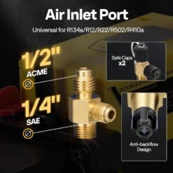 110-Volt 1/2 HP 5 CFM Dual Stage Rotary Vane Air Vacuum Pump 12 110-Volt 1/2 HP 5 CFM Dual Stage Rotary Vane Air Vacuum Pump -Fire Place Store vivohome hvac tools wal vh1158us fa 1000