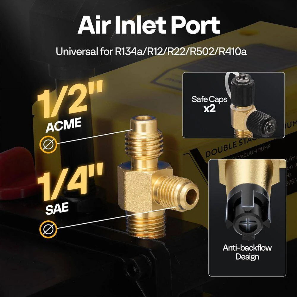 110-Volt 1/2 HP 5 CFM Dual Stage Rotary Vane Air Vacuum Pump 6 110-Volt 1/2 HP 5 CFM Dual Stage Rotary Vane Air Vacuum Pump - Image 6