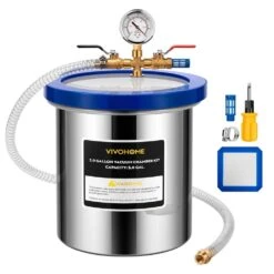 5 Gal. Stainless Steel Vacuum Degassing Chamber With Acrylic Lid For Epoxy Resin Casting, Silicone