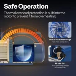 1/4 HP 3.5 CFM 110V Single Stage HVAC Vacuum Pump For Air Conditioner Refrigeration Maintenance With Oil Bottle -Fire Place Store vivohome hvac tools wal vh1396us fa 1000