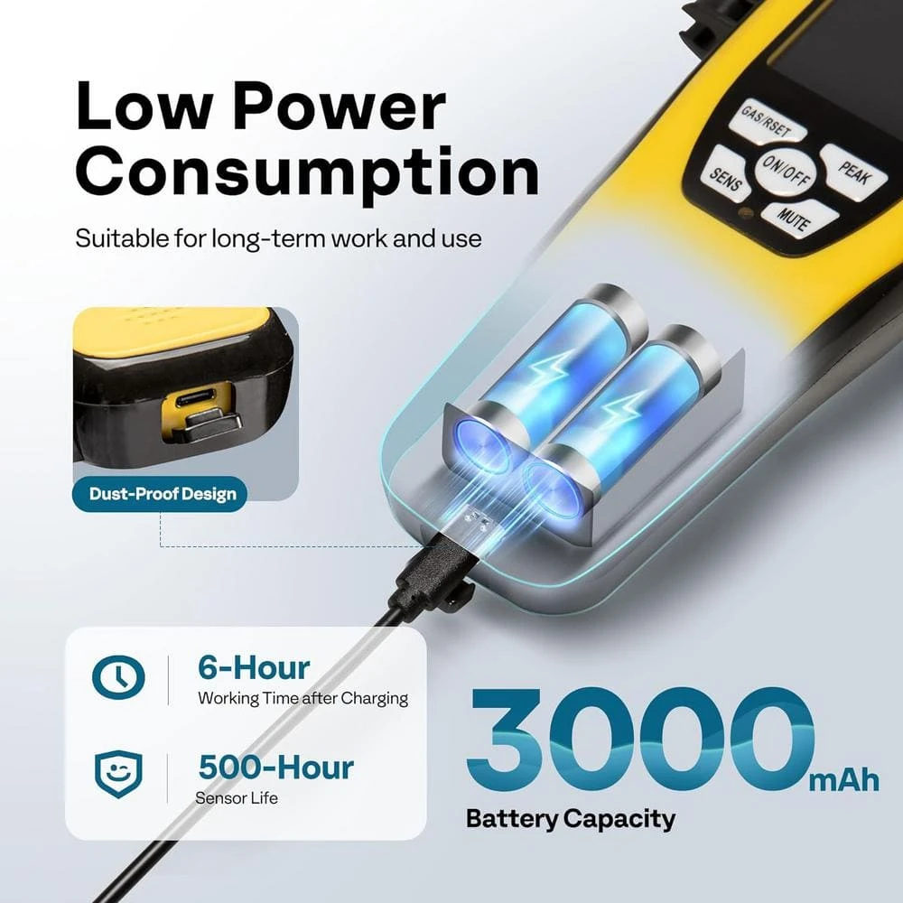 HVAC Refrigerant Freon Leak Detector, Max Sensitivity Up To 0.03oz./yr 5 HVAC Refrigerant Freon Leak Detector, Max Sensitivity Up To 0.03oz./yr - Image 5