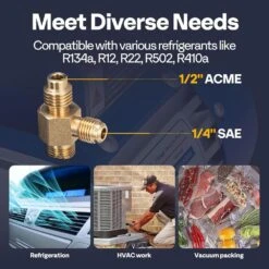 110-Volt 1/3 HP 4 CFM Single Stage Rotary Vane HVAC Vacuum Pump With Oil Bottle -Fire Place Store vivohome hvac tools wal vh1441us fa 1000