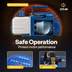 1.5 HP 14.4 CFM 2 Stage HVAC Vacuum Pump For R134a R12 R22 R502 R410a Systems -Fire Place Store vivohome hvac tools wal vh1448us 4f 1000