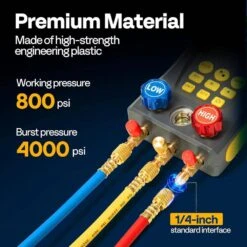 Refrigeration Digital Manifold HVAC System Gauge Set -Fire Place Store vivohome hvac tools wal vh1472us 1f 1000