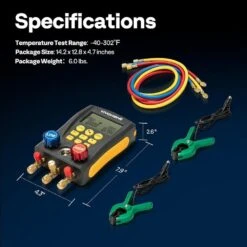 Refrigeration Digital Manifold HVAC System Gauge Set -Fire Place Store vivohome hvac tools wal vh1472us 76 1000