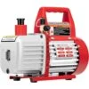 110-Volt 1/2 HP 5 CFM Dual Stage Rotary Vane HVAC Air Vacuum Pump With Oil Bottle In Red