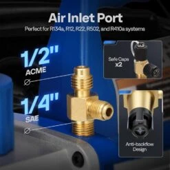 110V 1/3 HP 4CFM Single Stage Rotary Vane Air Vacuum Pump And R134a AC Manifold Gauge Set Kit -Fire Place Store vivohome hvac tools x001zcvosf 4f 1000