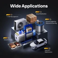 1/4 HP 3.5 CFM Single Stage Rotary Vane Air Vacuum Pump With Oil Bottle -Fire Place Store vivohome hvac tools x0025hyokj 1f 1000