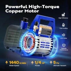 3.5 CFM Single Stage Rotary Vane Air Vacuum Pump And R134a AC Manifold Gauge Set For Refrigeration Recharging 9 3.5 CFM Single Stage Rotary Vane Air Vacuum Pump And R134a AC Manifold Gauge Set For Refrigeration Recharging -Fire Place Store vivohome hvac tools x0028gy8tj 4f 1000