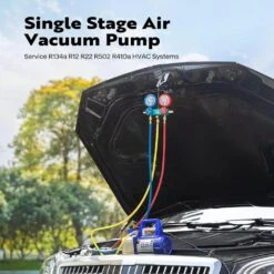 3.5 CFM Single Stage Rotary Vane Air Vacuum Pump And R134a AC Manifold Gauge Set For Refrigeration Recharging 13 3.5 CFM Single Stage Rotary Vane Air Vacuum Pump And R134a AC Manifold Gauge Set For Refrigeration Recharging -Fire Place Store vivohome hvac tools x0028gy8tj 76 1000