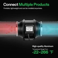 4 In., X 8 Ft. Aluminum Black Flexible Dryer Vent Hose With 2-Clamps For HVAC Ventilation -Fire Place Store vivosun gas fittings connectors 306109 48c 44 1000