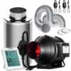 4 In. 190 CFM Inline Duct Fan With Variable Speed Controller, 4 In. Carbon Filter And 8 Ft. Of Ducting
