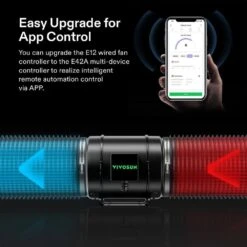 AeroZesh G8 8-in. 725 CFM Inline Duct Fan With E12 Speed Controller For Grow Tent Ventilation -Fire Place Store vivosun grow room ventilation vsv azg8 1f 1000