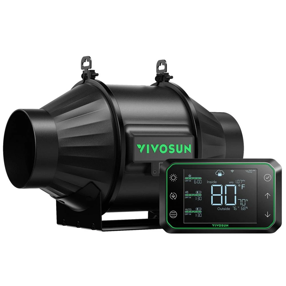 AeroZesh T4 4 In. 210 CFM Inline Duct Fan With E42A Temperature Humidity WiFi-Controller 1 AeroZesh T4 4 In. 210 CFM Inline Duct Fan With E42A Temperature Humidity WiFi-Controller