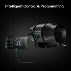 AeroZesh T6 408 CFM Inline Duct Fan With E42A Temperature Humidity WiFi-Controller -Fire Place Store vivosun grow room ventilation vsv azt6e42a fa 1000