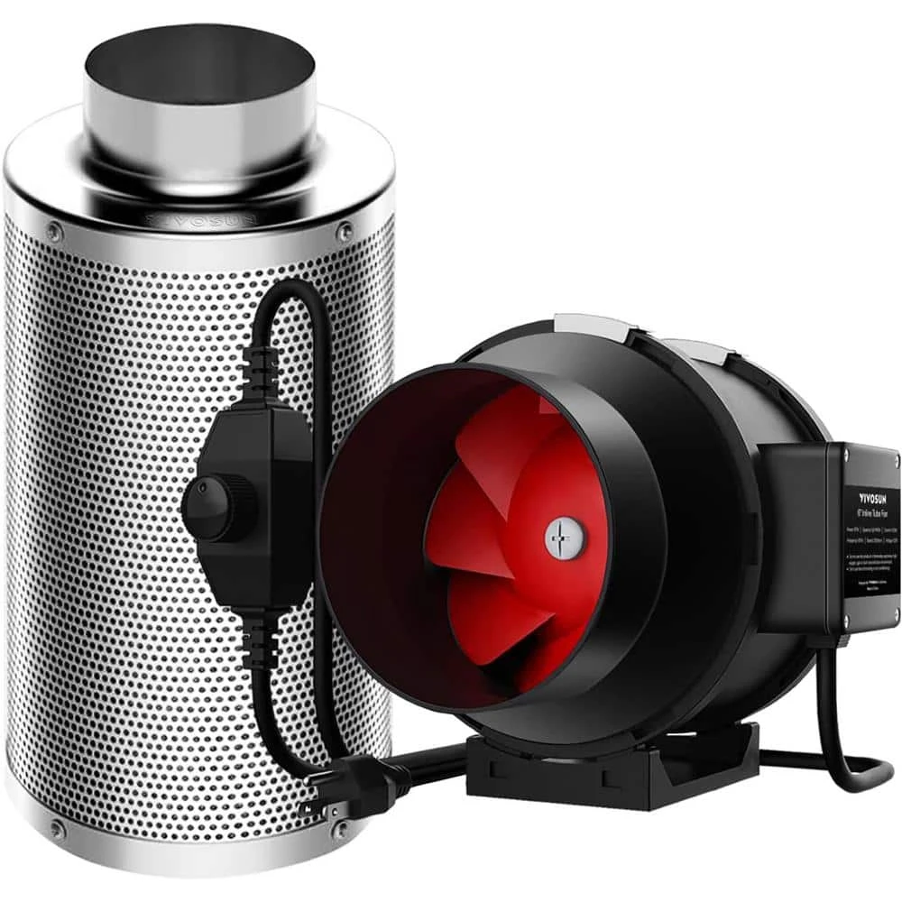 6 In. 390 CFM Inline Duct Fan With 6 In. X 18 In. Carbon Filter Odor Control System 1 6 In. 390 CFM Inline Duct Fan With 6 In. X 18 In. Carbon Filter Odor Control System