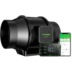 AeroZesh 6 In. 405 CFM Inline Duct Fan With EC Motor And E42 WiFi-Controller For Grow Tents