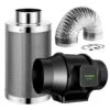AeroZesh 6 In. 405 CFM Smart Inline Duct Fan Kit With Carbon Filter And Ducting