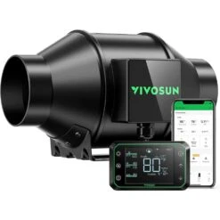 AeroZesh G4 4 In. 195 CFM Inline Duct Fan With GrowHub E42A Temperature Humidity WiFi-Controller