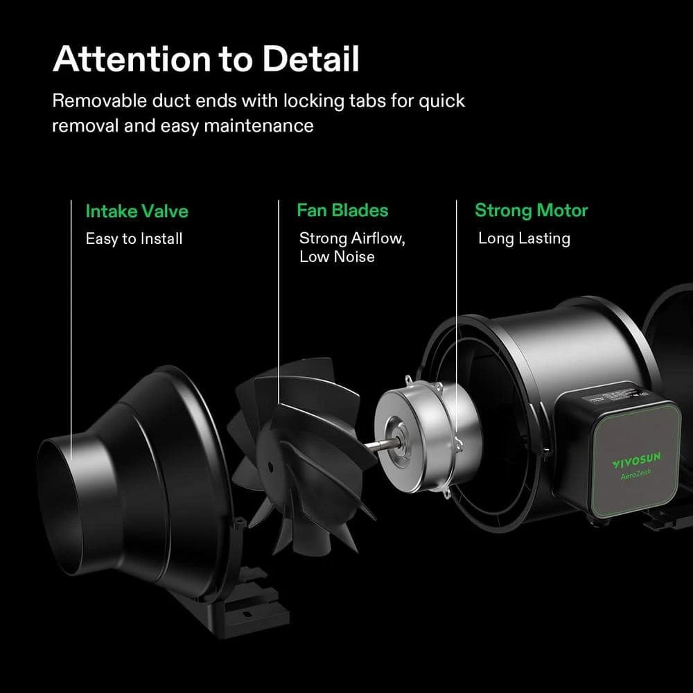 AeroZesh S6 6 In. 405 CFM Inline Duct Fan With E12 Speed Controller 6 AeroZesh S6 6 In. 405 CFM Inline Duct Fan With E12 Speed Controller - Image 6