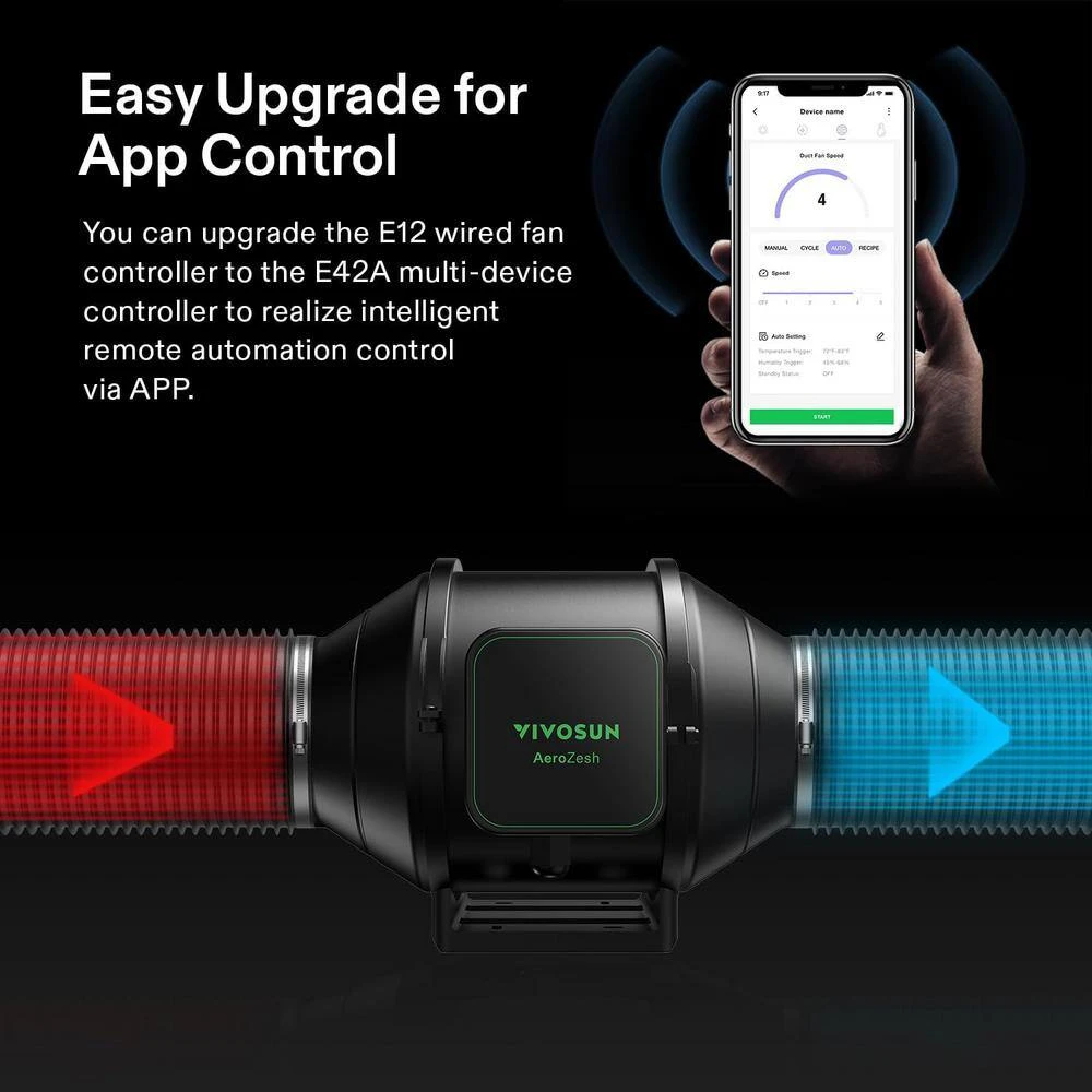 AeroZesh S6 6 In. 405 CFM Inline Duct Fan With E12 Speed Controller 5 AeroZesh S6 6 In. 405 CFM Inline Duct Fan With E12 Speed Controller - Image 5