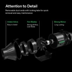 AeroZesh T4 210 CFM Inline Duct Fan With E12 Speed Controller 15 AeroZesh T4 210 CFM Inline Duct Fan With E12 Speed Controller -Fire Place Store vivosun grow room ventilation wal vsv azt4 44 1000