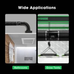 100 CFM 4 In. Inline Booster Duct Fan With Low Noise In Black -Fire Place Store vivosun grow room ventilation wal vsv ifa4 76 1000