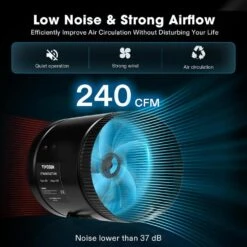 240 CFM 6 In. Inline Booster Duct Fan With Low Noise In Black -Fire Place Store vivosun grow room ventilation wal vsv ifa6 4f 1000