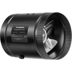 240 CFM 6 In. Inline Booster Duct Fan With Low Noise In Black