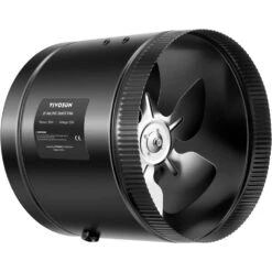 420 CFM 8 In. Inline Booster Duct Fan With Low Noise In Black