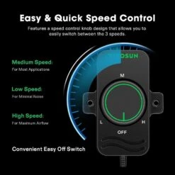 430 CFM 8 In. Inline Booster Duct Fan With Speed Controller For HVAC Exhaust Ventilation -Fire Place Store vivosun grow room ventilation wal vsv ifb8 44 1000