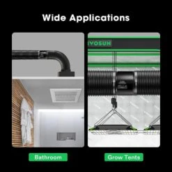 430 CFM 8 In. Inline Booster Duct Fan With Speed Controller For HVAC Exhaust Ventilation -Fire Place Store vivosun grow room ventilation wal vsv ifb8 76 1000