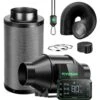 AeroZesh G6 6 In. Inline Duct Fan Kit With GrowHub E42A Controller, 6 In. Black Carbon Filter And 8 Ft. Ducting
